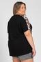 Imagem de Blusa Feminina Plus Size Malha Viscose c/ Detalhe em Suede Sublimado - Serena
