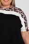Imagem de Blusa Feminina Plus Size Malha Viscose c/ Detalhe em Suede Sublimado - Serena