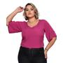 Imagem de Blusa Feminina Plus Size Manga Ampla Modelo Casual Comfort