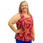 Imagem de Blusa Feminina Plus Size Senhora Bata Regata Estampada