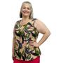 Imagem de Blusa Feminina Plus Size Senhora Bata Regata Estampada