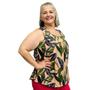 Imagem de Blusa Feminina Plus Size Senhora Bata Regata Estampada