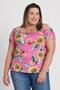 Imagem de Blusa Feminina Plus Size Visco Ciganinha Estampada Detalhe Amarração - Serena