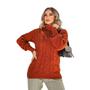 Imagem de Blusa Feminina Quente Tricot Grosso Gola Cacharrel Outono Inverno Confortável e Aconchegante Moda 2025 Social Elegante