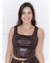 Imagem de Blusa feminina regata cirre imitando corselete
