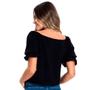 Imagem de Blusa Feminina Rovitex De Manga Bufante Preto