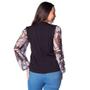 Imagem de Blusa Feminina Rovitex Endless com Tule Estampado Preto/bege