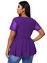 Imagem de Blusa feminina SOLY HUX plus size cruzada com decote em V roxa