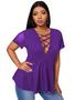 Imagem de Blusa feminina SOLY HUX plus size cruzada com decote em V roxa