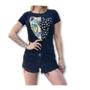 Imagem de Blusa feminina tecido viscolycra T shirt manga curta onça pintada