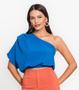 Imagem de Blusa Feminina Um Ombro Só Crepe Light Endless Azul