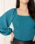 Imagem de Blusa Feminina Verde Jade Detalhe Em Lastex 