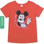 Imagem de Blusa Infantil Cativa Disney Manga Curta em Viscose e estampa em Glitter