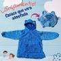 Imagem de Blusa Infantil de Frio Veste 4-6 anos Azul Casaco Com Gorro Inverno Pelúcia Quentinha Transforma-se em Almofada de Bichinho