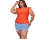 Imagem de Blusa laise plus size cavada babado gola rasa sofisticada