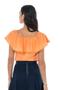 Imagem de Blusa Laranja Ajustada Em Viscose Com Babado Via Tolentino