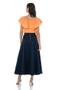 Imagem de Blusa Laranja Ajustada Em Viscose Com Babado Via Tolentino