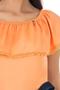 Imagem de Blusa Laranja Ajustada Em Viscose Com Babado Via Tolentino