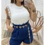 Imagem de Blusa manga cavada com renda viscolaycra tendencia feminina