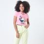 Imagem de Blusa Manga Curta Cropped Com Estampa Rosa - Love Trend