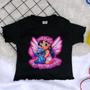 Imagem de Blusa Manga Curta em Tecido Ribana Estampa Angel e Stitch