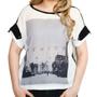 Imagem de Blusa Manga Morcego Curta Martingale Crepe Estampa Venice