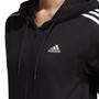 Imagem de Blusa Moletinho Adidas Feminina Com Capuz Zíper Regular Essentials 3 Stripes