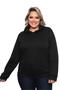 Imagem de Blusa Moletom Feminina Plus com Capuz 1961 Preto