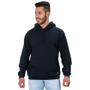 Imagem de Blusa Moletom Masculino Básica Preta Capuz Bolso Canguru Lisa