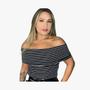 Imagem de Blusa ombro a ombro Ciganinha listrada roupa feminina chic