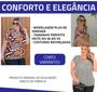 Imagem de Blusa Plus Size Estampada C/ Detalhe Veste 46 Ao 54