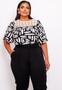 Imagem de Blusa Plus Size Estampada com Renda em Viscose