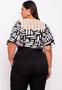 Imagem de Blusa Plus Size Estampada com Renda em Viscose