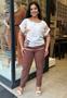 Imagem de Blusa Plus Size Estampada em Poliéster com Gola Redonda