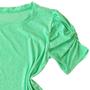 Imagem de Blusa Plus Size Feminina Manga Curta Bufante Gola Redonda Lese Elastano