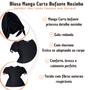 Imagem de Blusa Plus Size Feminina Manga Curta Bufante Malha G1 G2 G3