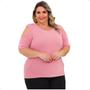 Imagem de Blusa Plus Size Malha Com Ombro Aberto E Chuva Em Strass