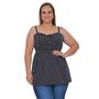 Imagem de Blusa Plus Size Regata Listrada Com Laço