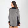 Imagem de Blusa Poncho Tricot Feminino Gola Alta Com Fenda Manga Longa