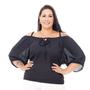 Imagem de Blusa Preta Ciganinha Plus Size Feminina Soltinha Elegante Exclusiva Lançamento 