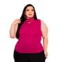 Imagem de Blusa Regata Feminina Plus Size Gola Alta Canelada Cacharrel sem Manga Blusa Garrafinha