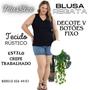 Imagem de Blusa Regata Plus Size Decote V Diferenciado Malha Rústica Trabalhada Estilo Crepe Moda Verão 41624A