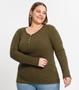 Imagem de Blusa Ribana de Linho Plus Size Feminina Kohmar Verde