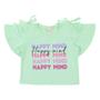 Imagem de Blusa Roupa Infantil Menina C/ Manga Curta e Babados Estampada Happy Mind Ideal Dias Quentes