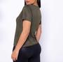 Imagem de Blusa suede feminina manga curta casual tendência