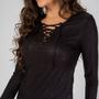 Imagem de Blusa susie metalizada com cordão transpassado feminino