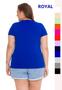 Imagem de Blusa T-shirt Básica Baby Look Decote V Feminina Plus Size 3013.6A