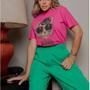 Imagem de Blusa T-shirt cat óculos feminina tendência