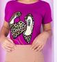 Imagem de Blusa t-shirt estampas veludo feminina sortidas manga curta fashion