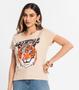 Imagem de Blusa T-Shirt Feminina Estampada Select Bege